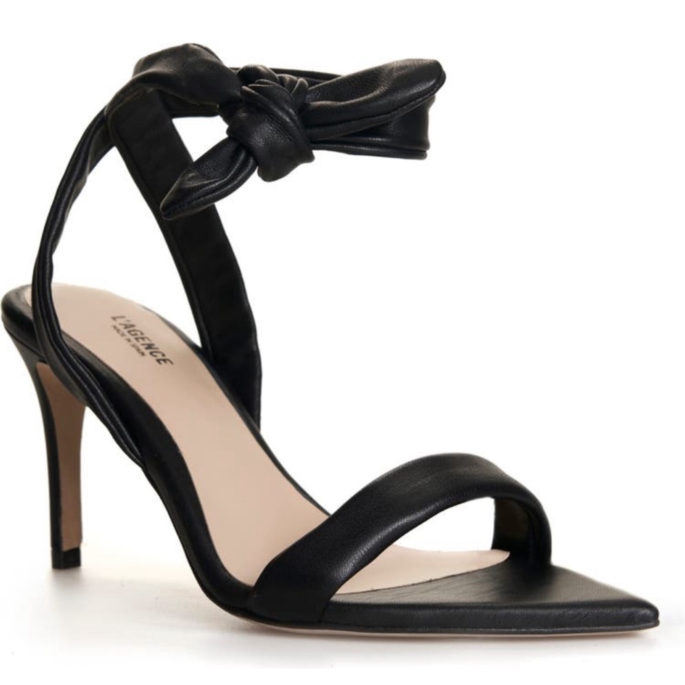 L’AGENCE Yvonne Pointed Toe Sandal Size 37 Black